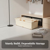 Rolling Under-Bed Organizer With casters Flat Rolling Storage container for Homeowners