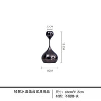 水滴银色烛台摆件轻奢现代创意电镀金属装饰客厅餐厅北欧饰品摆件