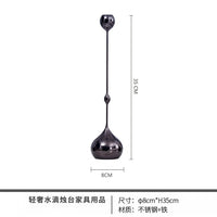 水滴银色烛台摆件轻奢现代创意电镀金属装饰客厅餐厅北欧饰品摆件