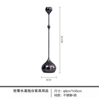 水滴银色烛台摆件轻奢现代创意电镀金属装饰客厅餐厅北欧饰品摆件