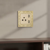Placca Elettrica Decorata Dorata Presa Elettrica da Parete per Hotel