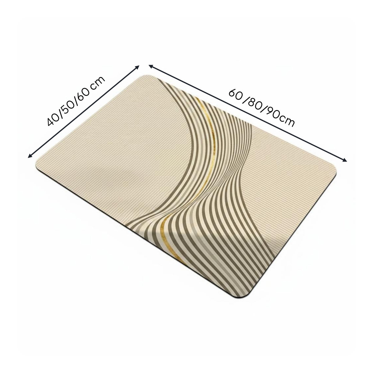 Diatomite Bath Mat Rounded Corners Floor Covering Rectangular