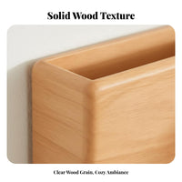 Drill-Effortless Installation Wooden Wall Storage Box Space Saving Bedside Phone Charging Holder Multi-Purpose for Entryway
