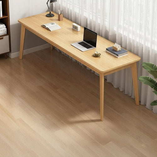 2 Person Desk Spacious Tabletop Solid Wood Computer Desk Thickened Desktop Long Wooden Study Table for Professionals, Remote Workers, Office, Bedroom