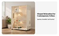 Multi-Level Cat Villa Easy to Clean Multi-Level Cat Enclosure Good Ventilation for Living Room, Bedroom