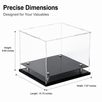 Acrylic Display Case, Clear Display Box with Black Base, 40x20cm Dustproof for Model Car, Collectible & Memorabilia