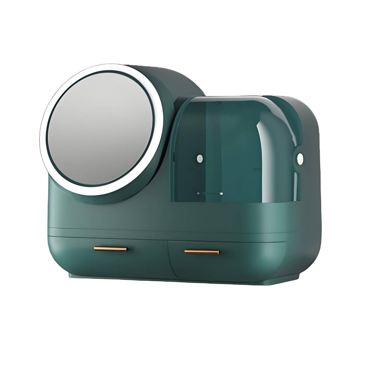 Portable Makeup Box with Mirror debrisresistant Cosmetics Case 3-Color light-emitting diode Lighting