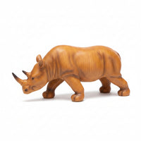 Animal Ornament Figure Wood Grain Statue Base Standing Pose for Desktop, Shelf