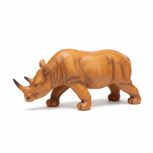 Animal Ornament Figure Wood Grain Statue Base Standing Pose for Desktop, Shelf