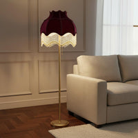 Beaded Tassel Lampshade Deep Burgundy Beaded Fringe Shade Vintage