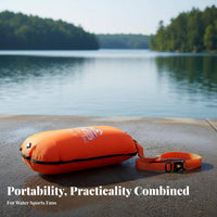 Aquatic Buoy Dry Bag Waterproof Storage Double Tow Buoy Swimming Safety Buoy Adjustable Waist Belt Inflatable Aquatic Buoy