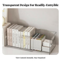 Extendable Book organizer Transparent frame lessonroom container Rolling casters for educators