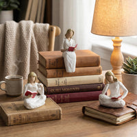European Minimalist Resin Figurine - Girl Reading Book