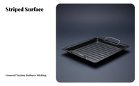Thickened Design Non-Stick Grill Pan Easy to Clean Metal BBQ Tray Heavy-Duty for Camping