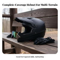 Complete-Coverage Outdoor Helmet Lightweight Design Full Face Motocross Helmet Adjustable Chin Strap Secure Headwear for Women, Motorcyclists