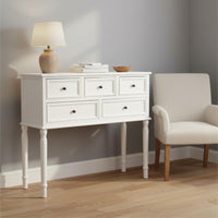 Black Wooden Dresser American Style Five Drawer Dresser Multi 5-Drawer Cabinet Drawer Chest for Bedroom, Living Room