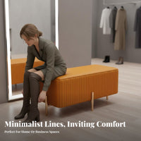 Rectangular End-of-Bed Stool Sturdy long-lasting Upholstered Bench Easy Assembly