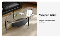 Glass Top Coffee Table Nordic Design Sculptural Base Glass Table Creative Easy to Clean for Interior Designers, Families, Office