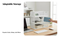 2-Tier Desk Riser Space-Saving 2-Tier Standing Rack Multi-Functional for Adults