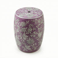 Drum Stool Embossed Ceramic Accent Table Versatile for Bedroom