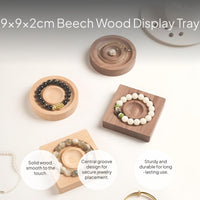 Wooden Jewelry Display Tray Beech Organizer Bracelet Holder