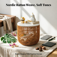 Woven Basket with Lid Waterproof Laundry Hamper Multi-Functional for Dorm Room