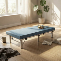 Foldable Bed Folding Bed Frame Dense-Cushion Foam Rest Furniture for Guest Accommodation