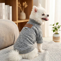 Dog and Cat Pullover, Warm Fleece Lined Sweater for Small Animals, Unisex Mock Autumn Winter Clothing