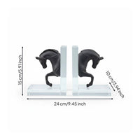 Horse Head Bookends Nordic Design Decorative Bookend Pair Transparent Acrylic