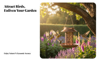 Solar Powered Bird Feeder Automatic activation/Off Hanging Solar Bird Feeder Metal Hollow-out Garden Lantern for Gardeners, Yard, Patio, Balcony
