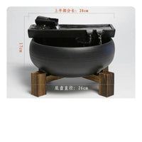 Ceramic Fountain with Wooden Stand Relaxing for Desk, Tea Table