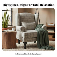 Curved Side Armchair Chair Highrear Design Upholstered Curved Side Armchair Armchair US Rural and Type Sturdy Wood Frame