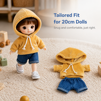 20cm Doll Clothes Set: Hooded Sweatshirt & Jeans for Cotton Dolls