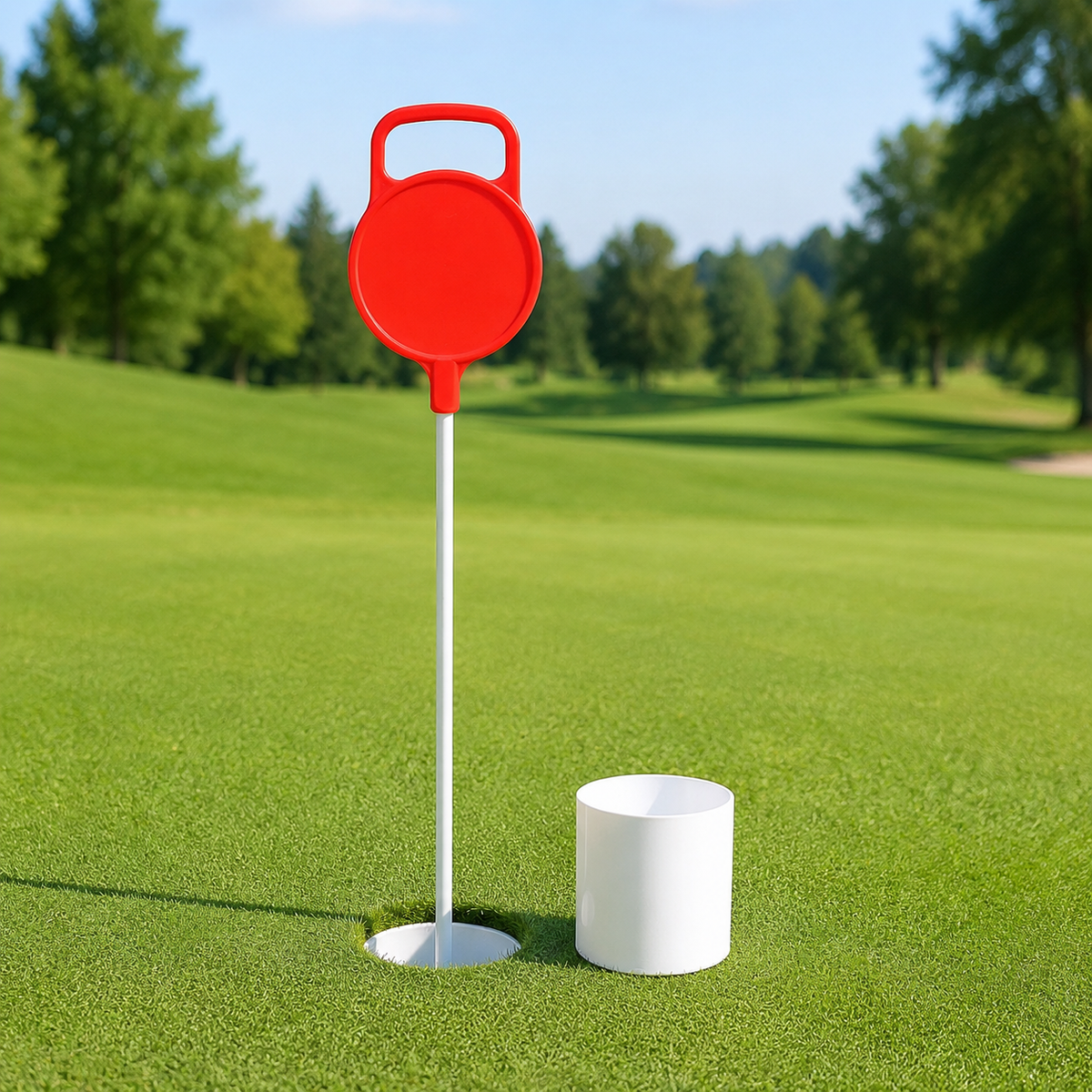 15 Pieces Putting Green Flag, Driving Range Flag with Fiberglass Pole, Practice Putting Accuracy Flag for Golfers