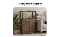 Multi-Tier & Beverage Stand Firm Wood Construction Storage Cabinet Chinese Visual Appearance Easy Assembly for Living Room