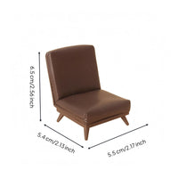 Miniature Sofa Chair Wooden Legs Dollhouse Armchair Low Angled Miniature Couch for Room Decor
