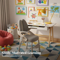 Ergonomic Student Stool Adjustable Height Study Chair Stable safe for children