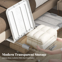Wheeled Flat Storage container Clear View Wheeled Underbed Container Space Saving