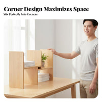 Adjustable Desktop Organizer Easy Assembly Adjustable 2-Piece Shelf Sturdy Construction