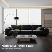 rectilinearlook Sofa Full real leather Living Room Furniture Top-Grain Cowhide Couch for Apartment Dwellers, homeowners, Home, Reception onice