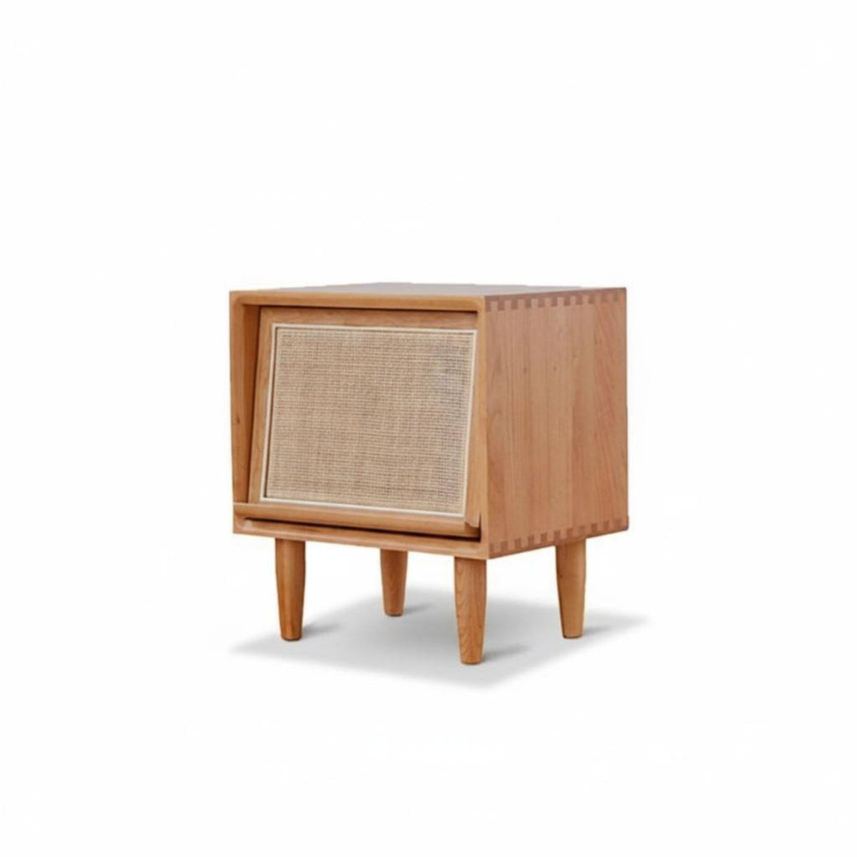 Narrow Wooden Nightstand pure Wood Bedside Table Sturdy Construction