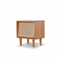 Narrow Wooden Nightstand pure Wood Bedside Table Sturdy Construction
