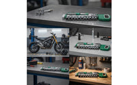 Industrial Socket Wrench Kit with Case Reversible Ratchet Wrench Set with Sockets Portable Ratchet Compatible for DIYers