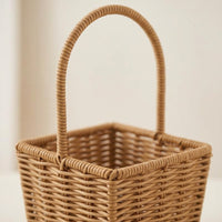 Plant Pots for Indoor Hanging Basket Display, Rectangular Storage Basket with Fixed Arch Handle, Handwoven Wall or Gift Basket