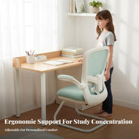 Mesh rear Sled Base Chair Padded Seat Sled Base Armchair Easy to Assemble
