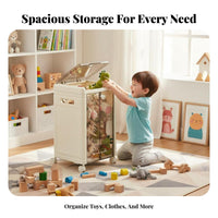 Collapsible Toy Bin with Wheels Foldable Storage Box Large Capacity for Families