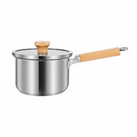 316 Stainless Steel Pot Thickened Lidded Milk Pan Induction Compatible Single Handle Pot for Infant Meals Prep