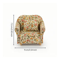 Dollhouse Sofa with Pillows 1/12 Scale Dollhouse Couch Upholstered for Hobbyists