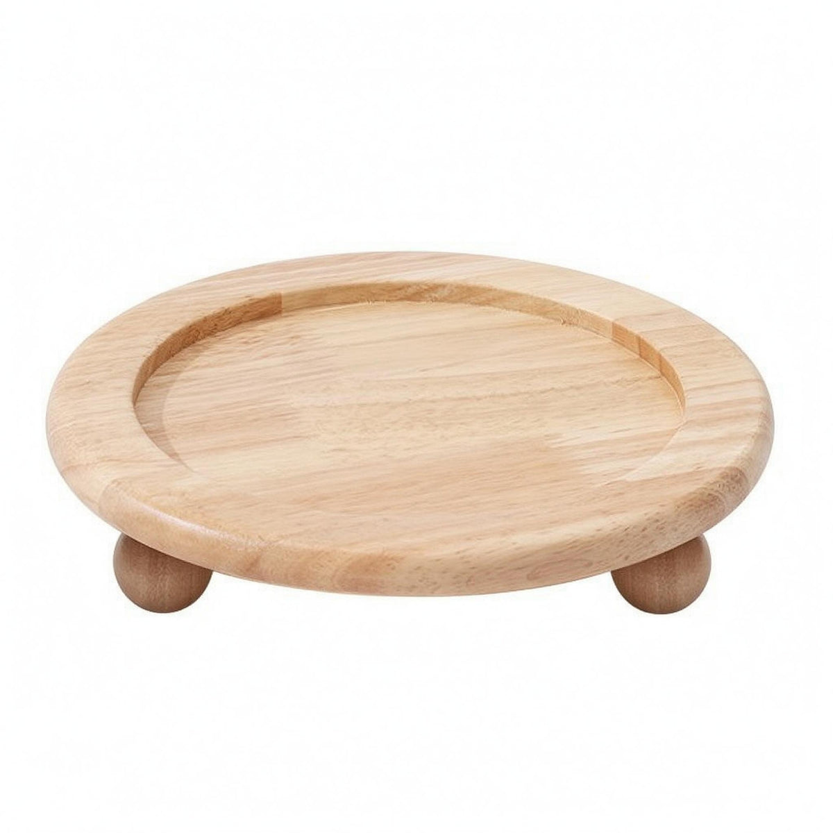 Wooden Pet Bowl Stand Rounded Top Feeding Table Polished Surface