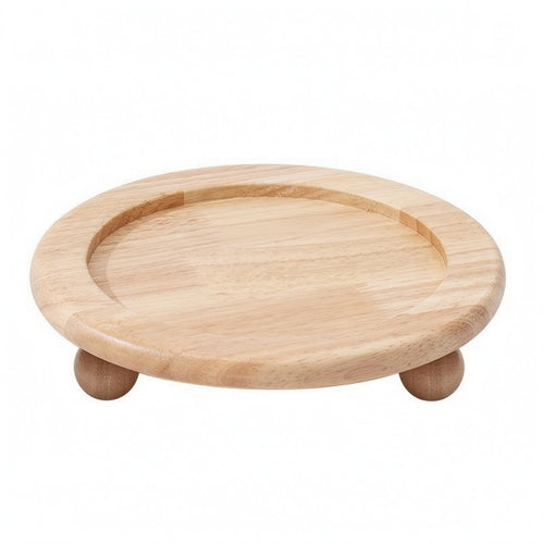 Wooden Pet Bowl Stand Rounded Top Feeding Table Polished Surface